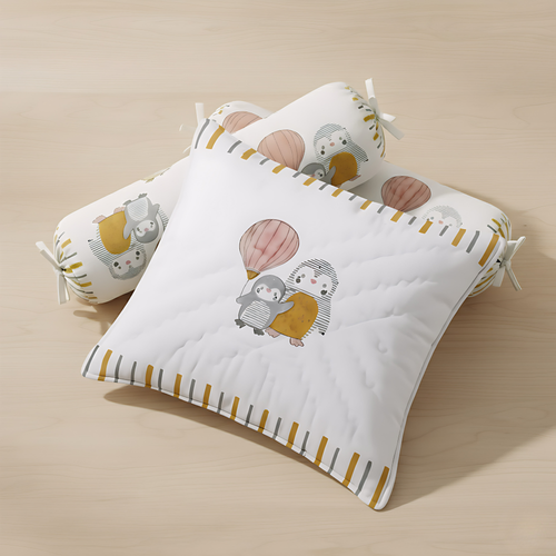 3-Pc Pillow & Bolster Set - Penguin Party