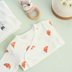 Organic Cotton Kimono Romper - Croissant Candy