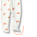 Organic Cotton Footed Onesie - Croissant Candy
