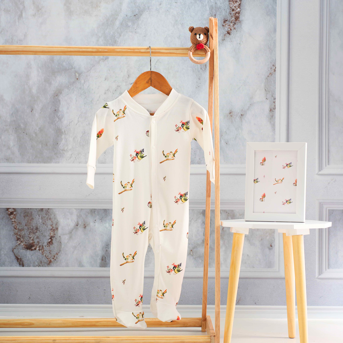 Organic Cotton Footed Onesie - Nature's Melody