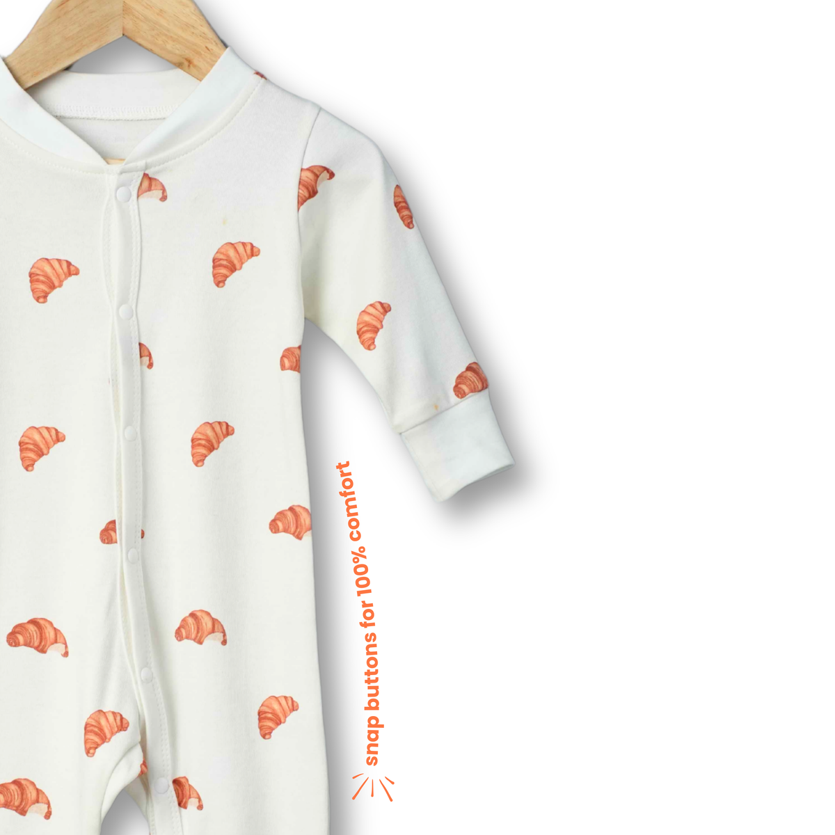 Organic Cotton Classic Romper - Croissant Candy
