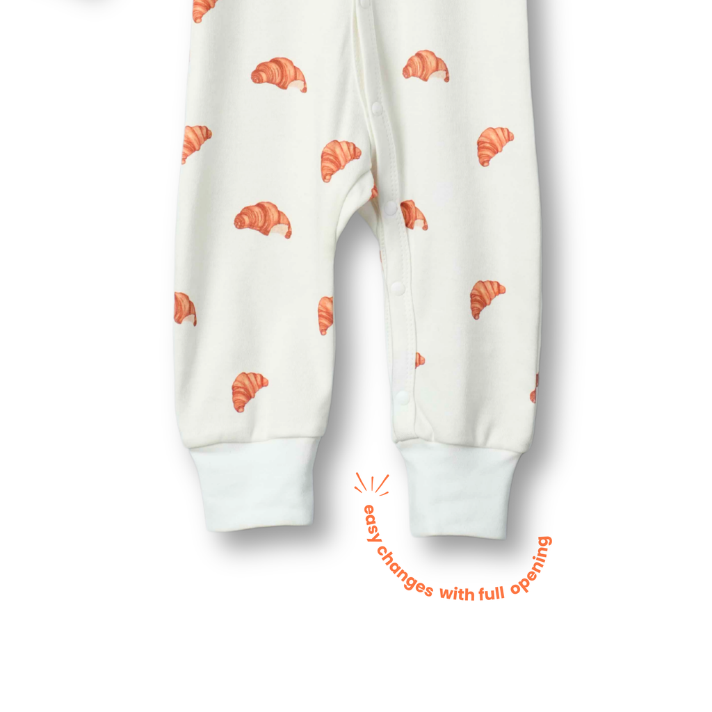 Organic Cotton Classic Romper - Croissant Candy