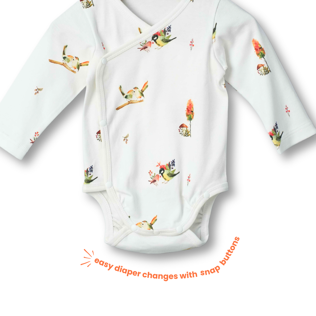 Organic Cotton Kimono Romper - Nature's Melody