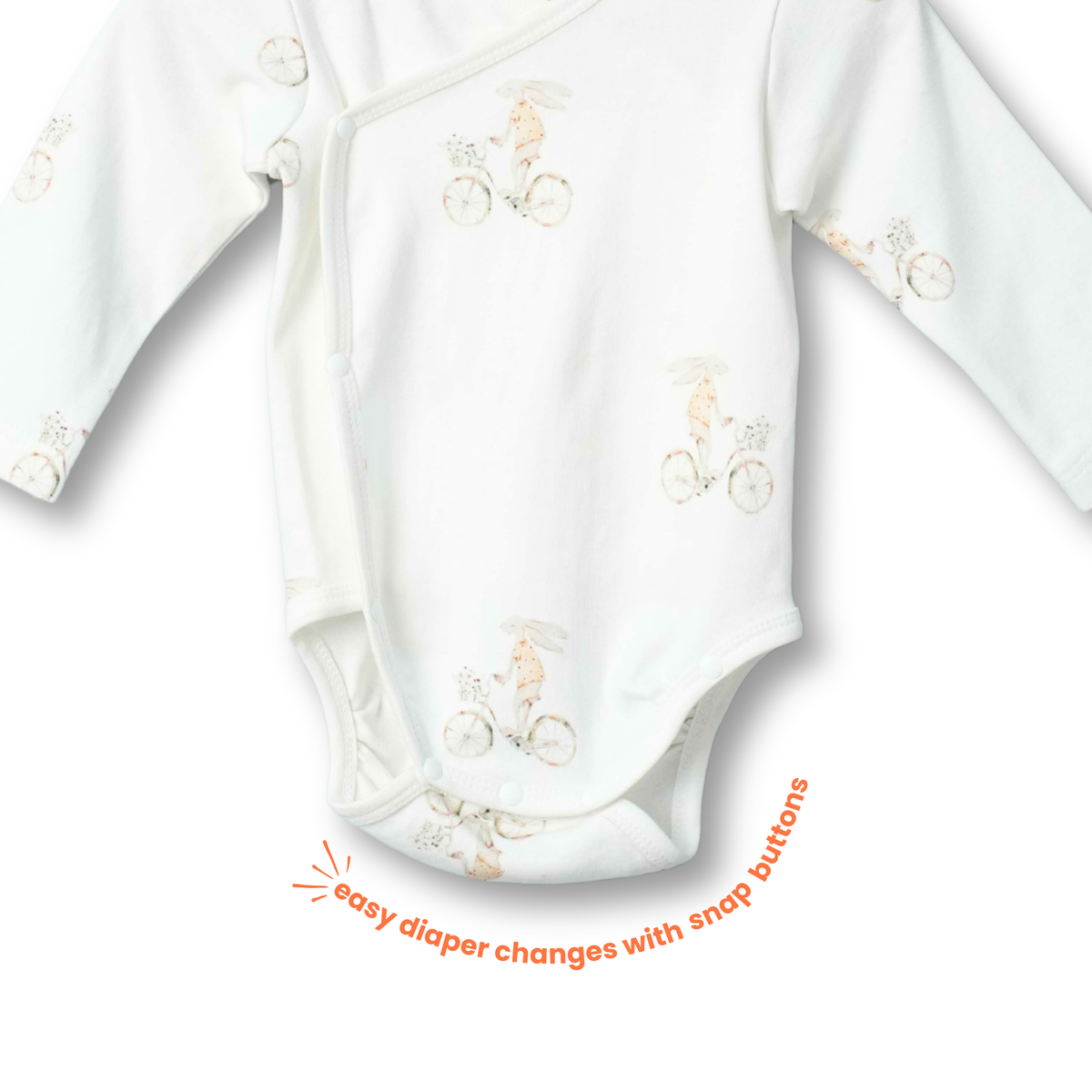 Organic Cotton Kimono Romper - Bunny Bloom