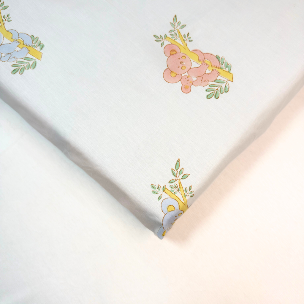 Mulmul 5-Pc Cot Bedding Set (Quilt) - Koala