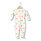 Organic Cotton Footed Onesie - Croissant Candy
