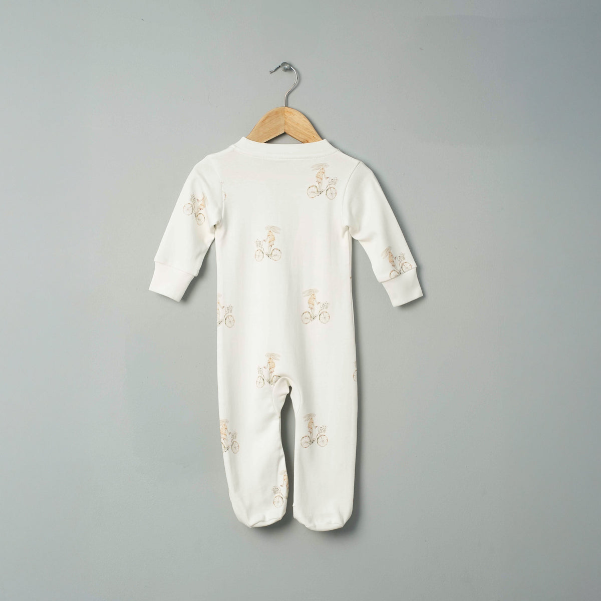 Organic Cotton Footed Onesie - Bunny Bloom