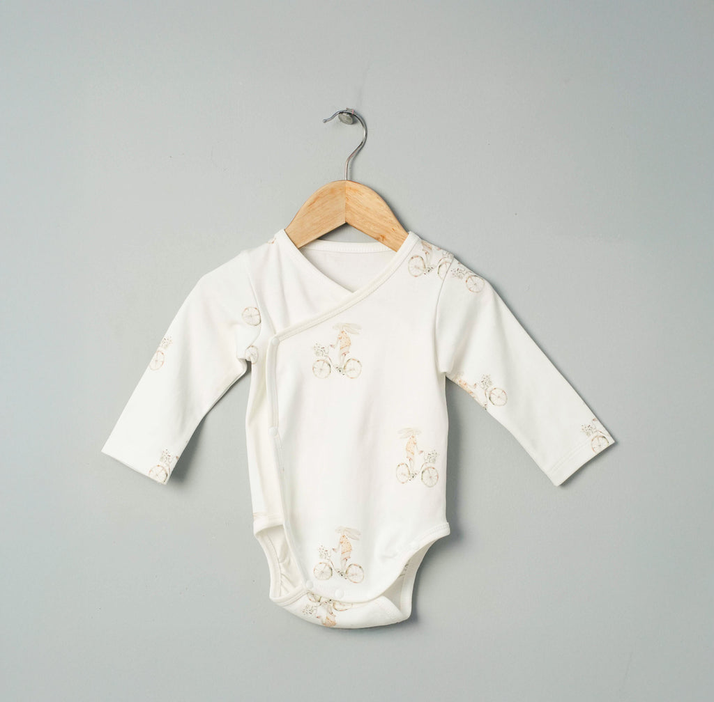 Organic Cotton Kimono Romper - Bunny Bloom